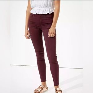 AE Maroon Jeggings